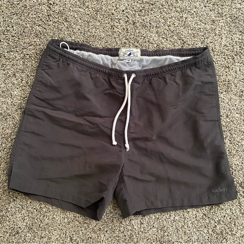 Wellen Mens Swim Shorts Medium Grey Drawstring Pocket